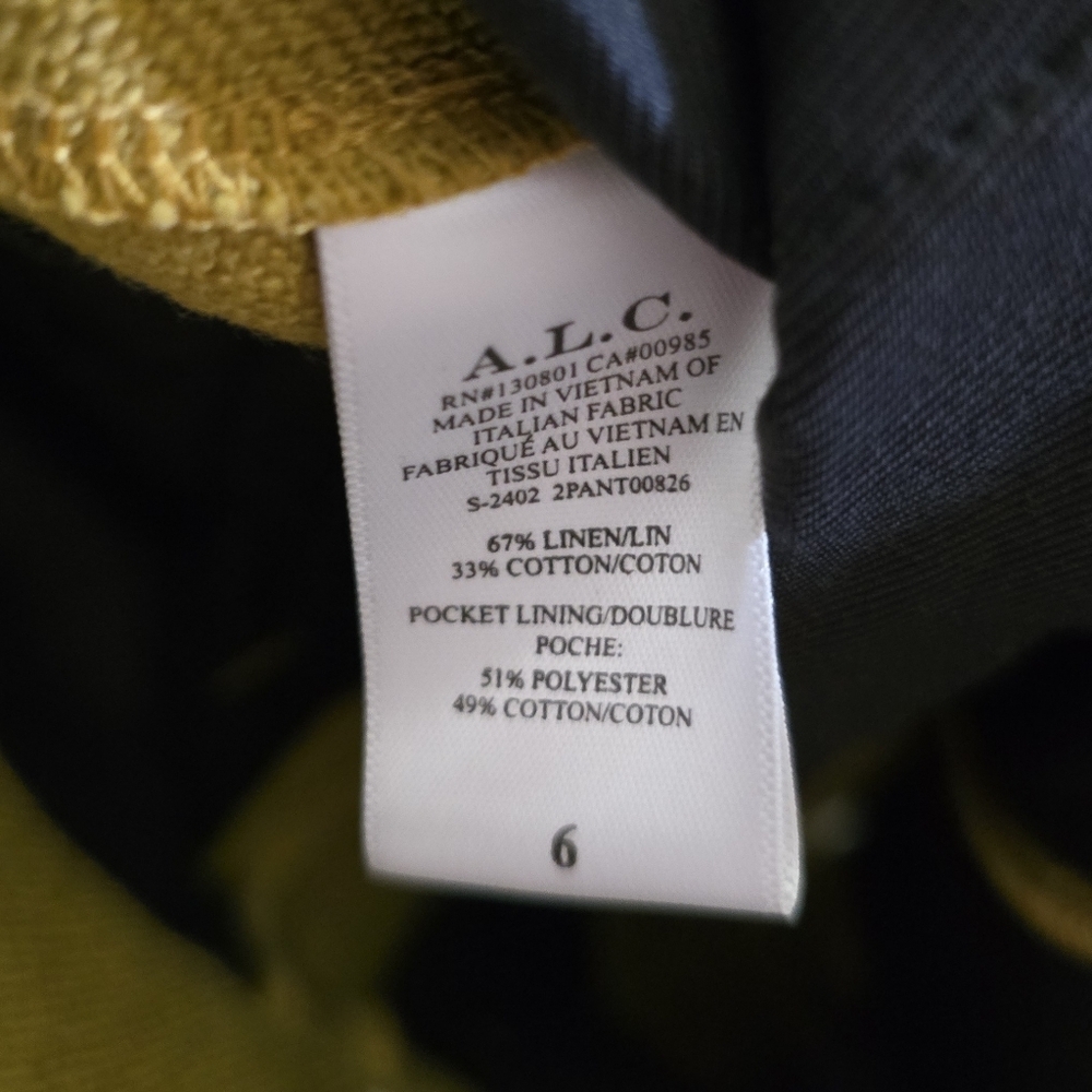 A.L.C. Bennett Linen Short in Aged Bronze 6 Pleated Seams Pockets Tailored - Picture 9 of 9